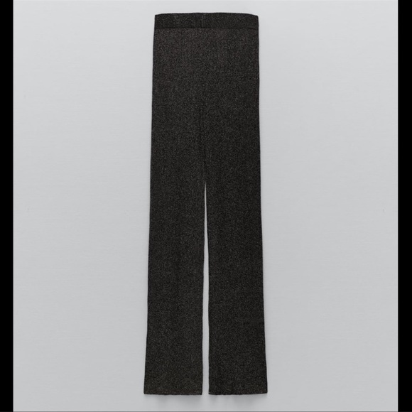 ZARA METALLIC THREAD KNIT PANTS | SIZE: L | NWT - Picture 4 of 6